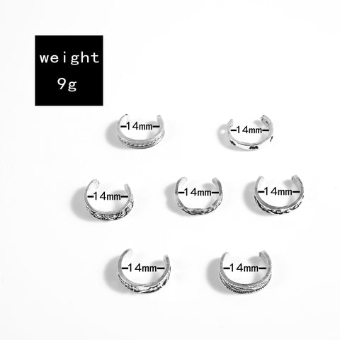 Multi-Element 7-piece Set Toe Ring Foot Ornaments