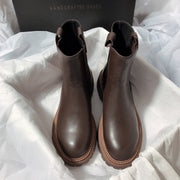 Retro Round Toe Thick Bottom Martin Boots Set Foot Leisure